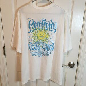 Reebok Dopamine Radiate Good Vibes White T-Shirt Unisex Men's Women's XL